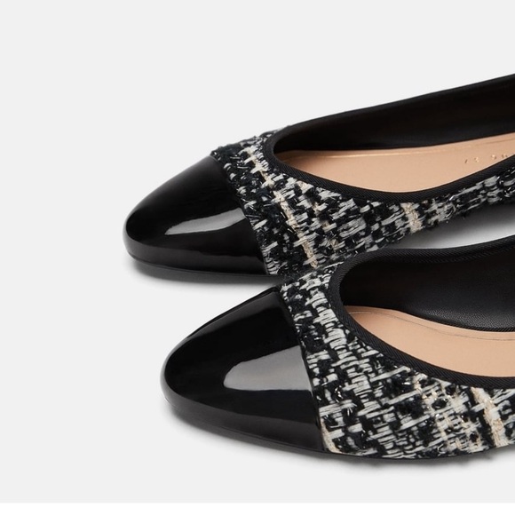 Zara Tweed Cap-Toe Flats, EU Size 38 - Picture 10 of 11